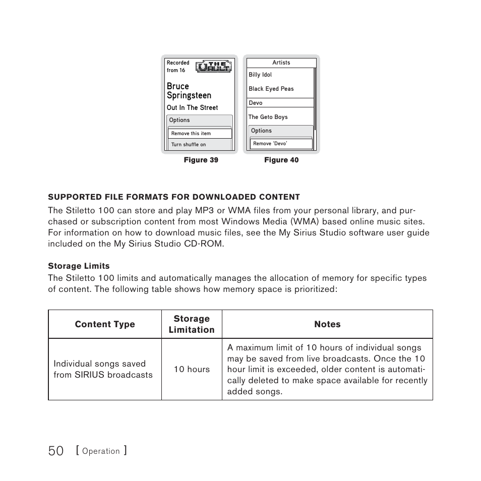 Bruce springsteen | Sirius Satellite Radio SIRIUS STILETTO 100 User Manual | Page 50 / 155