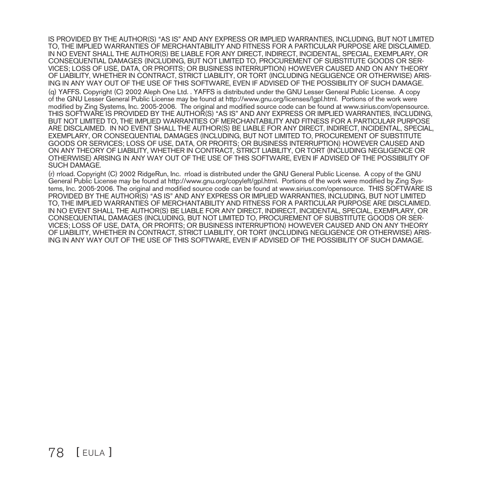 Sirius Satellite Radio SIRIUS STILETTO 100 User Manual | Page 78 / 155