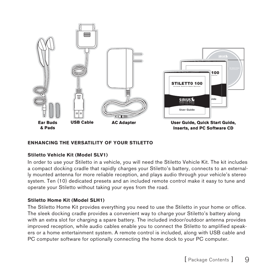 Sirius Satellite Radio SIRIUS STILETTO 100 User Manual | Page 9 / 155