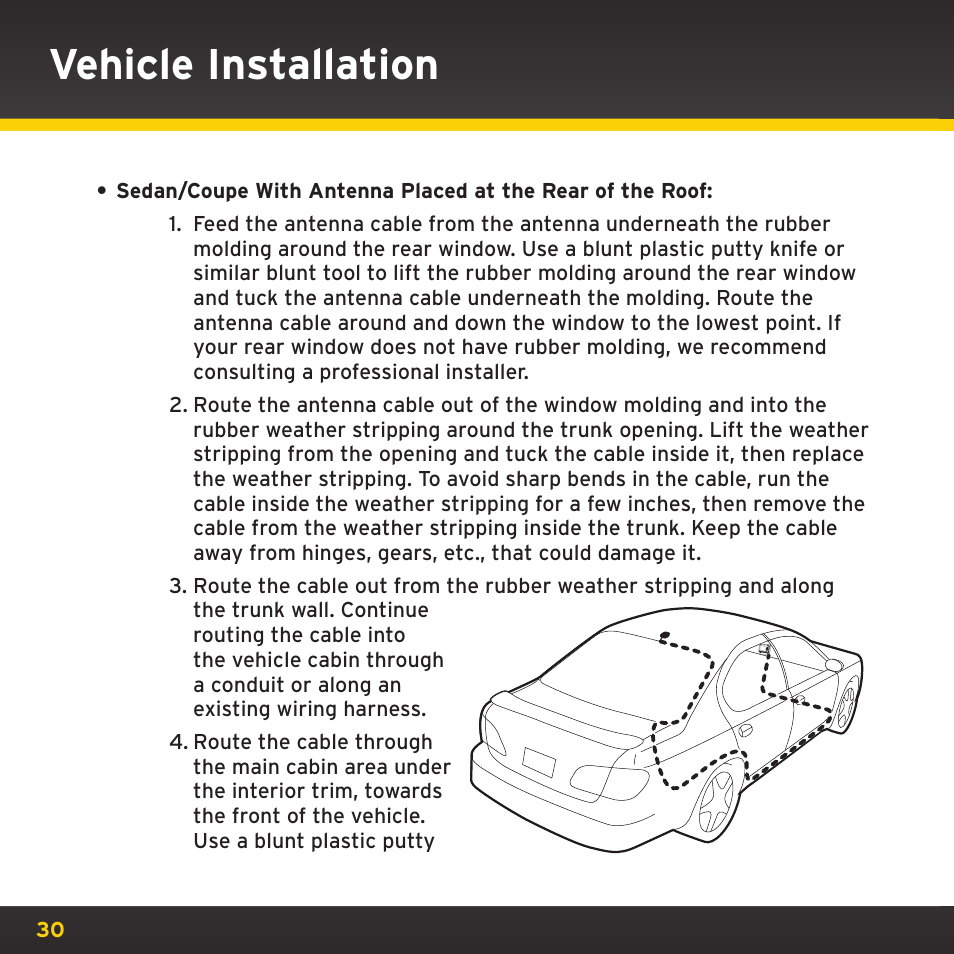 Vehicle installation | Sirius Satellite Radio TWILIGHT ISP2000 User Manual | Page 30 / 114