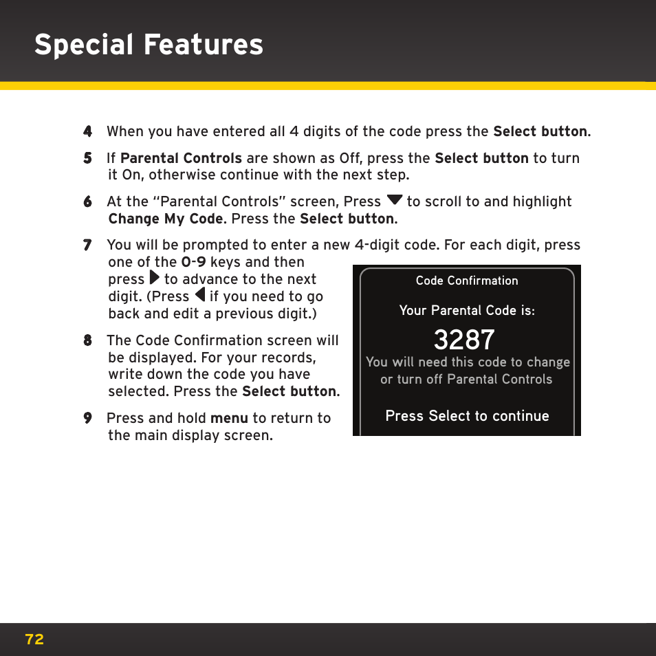 Special features | Sirius Satellite Radio TWILIGHT ISP2000 User Manual | Page 72 / 114