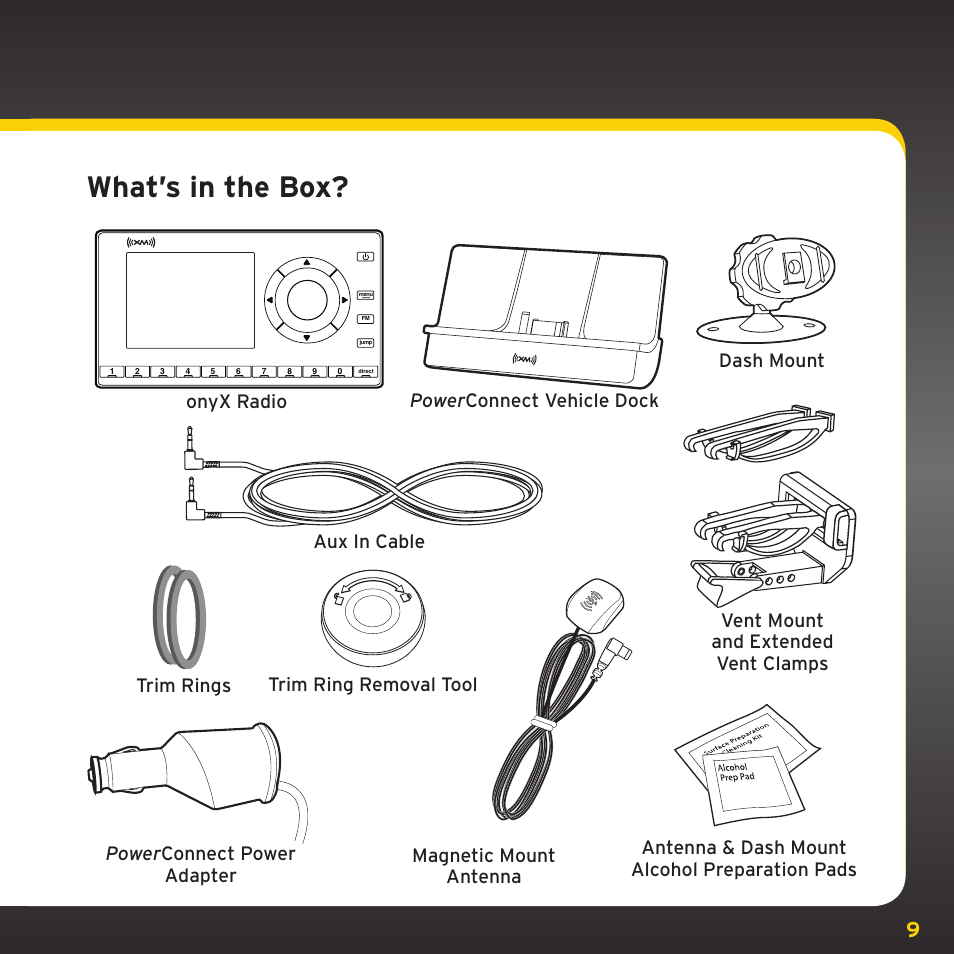 What’s in the box | Sirius Satellite Radio TWILIGHT ISP2000 User Manual | Page 9 / 114