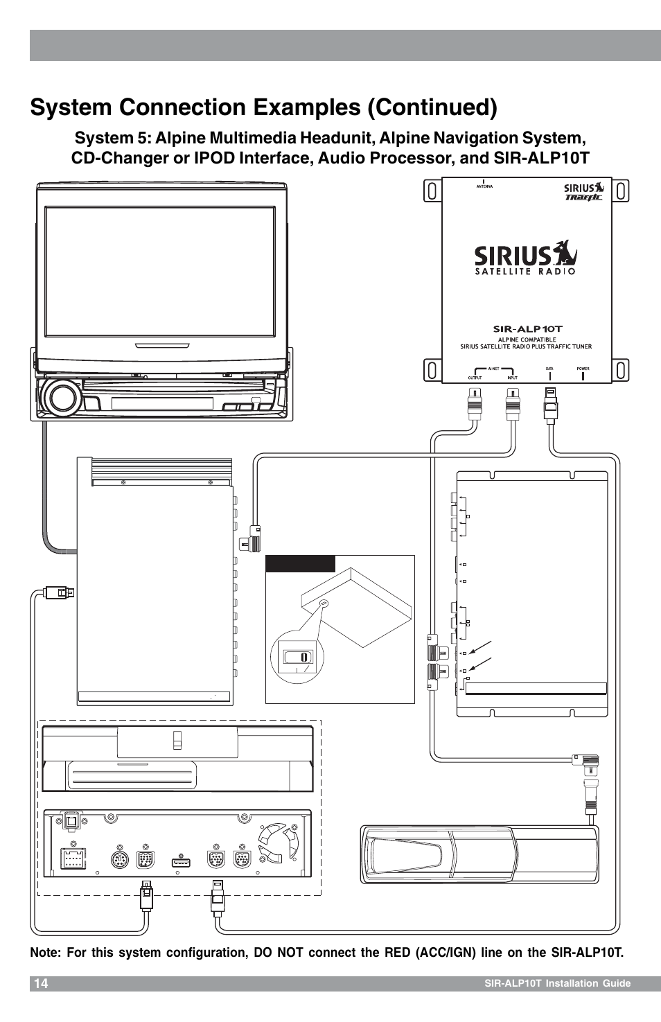 System connection examples (continued) | Sirius Satellite Radio 102405b User Manual | Page 14 / 24