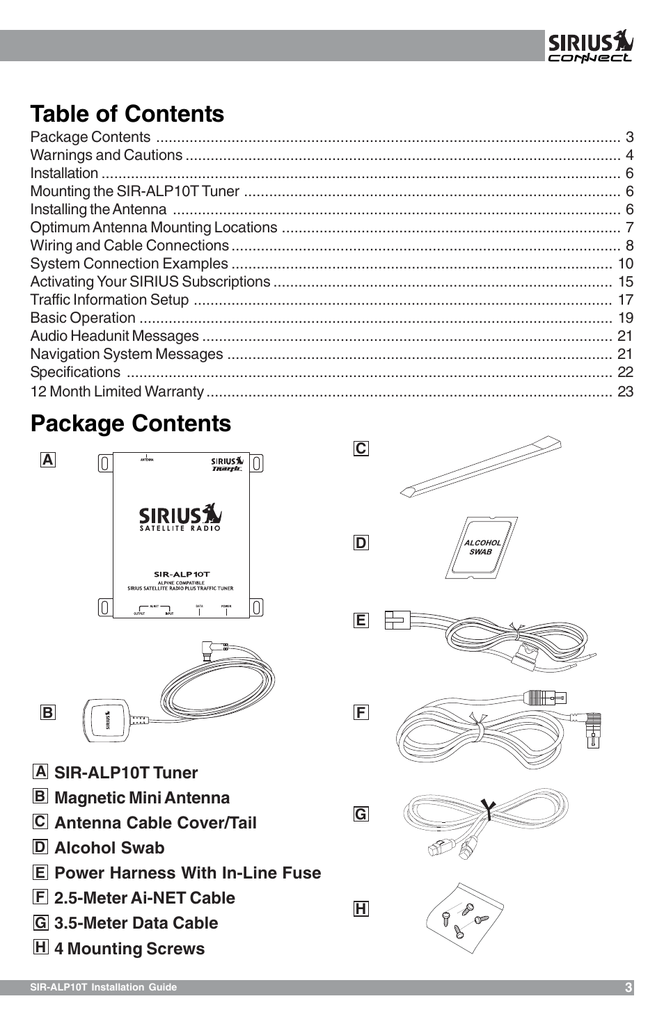 Sirius Satellite Radio 102405b User Manual | Page 3 / 24