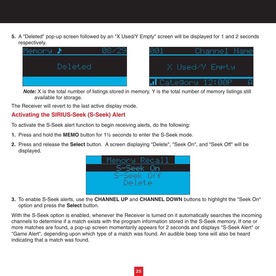Sirius Satellite Radio XTR8CK User Manual | Page 29 / 68