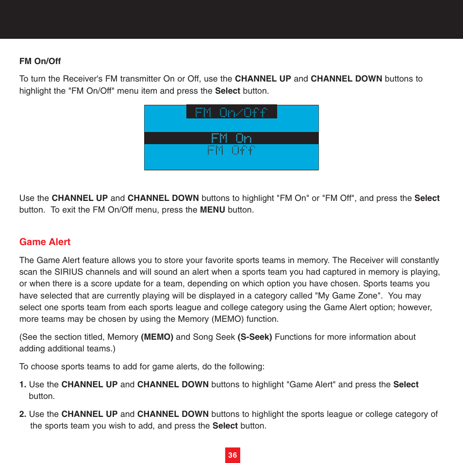 Sirius Satellite Radio XTR8CK User Manual | Page 40 / 68