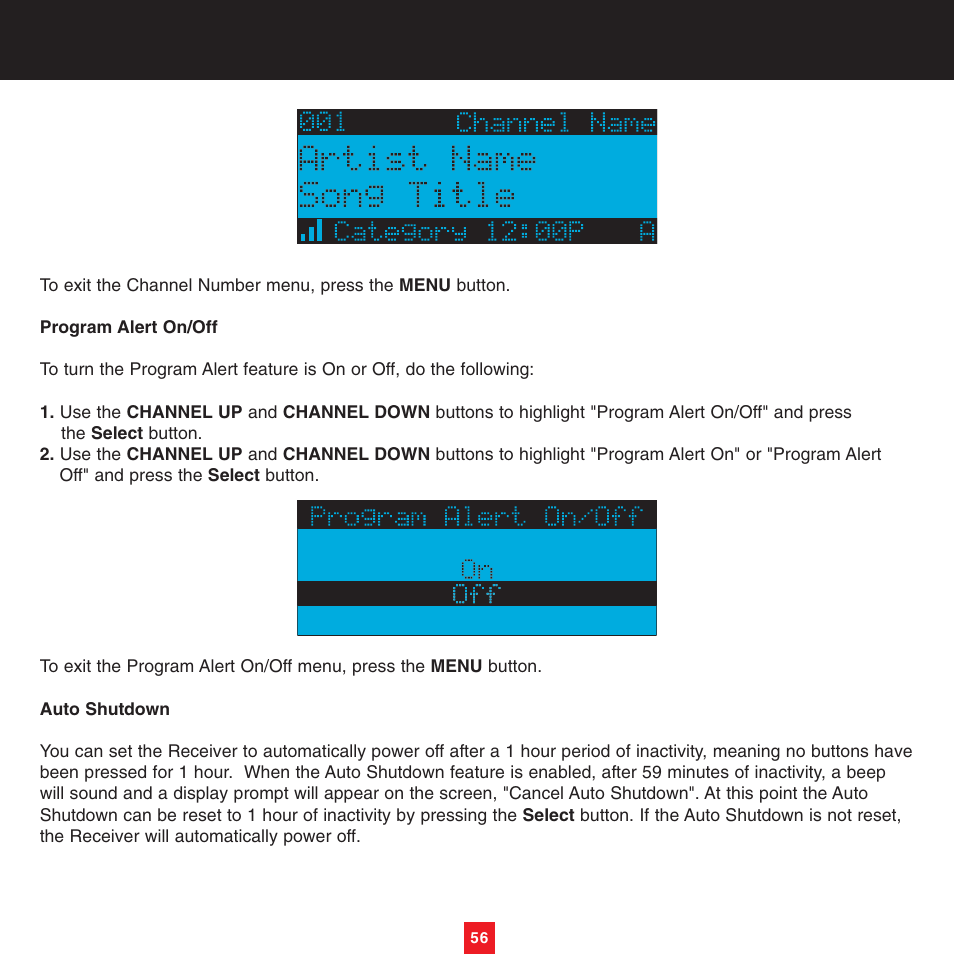 Sirius Satellite Radio XTR8CK User Manual | Page 60 / 68