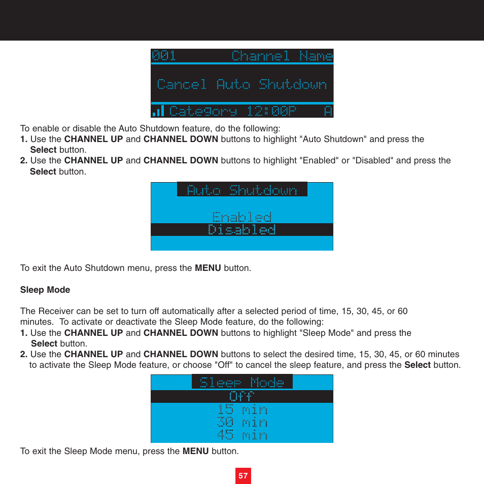 Sirius Satellite Radio XTR8CK User Manual | Page 61 / 68
