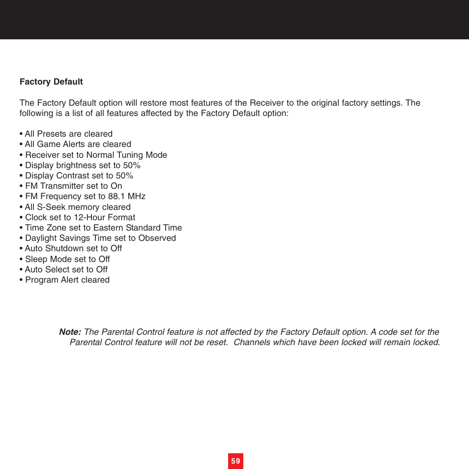 Sirius Satellite Radio XTR8CK User Manual | Page 63 / 68