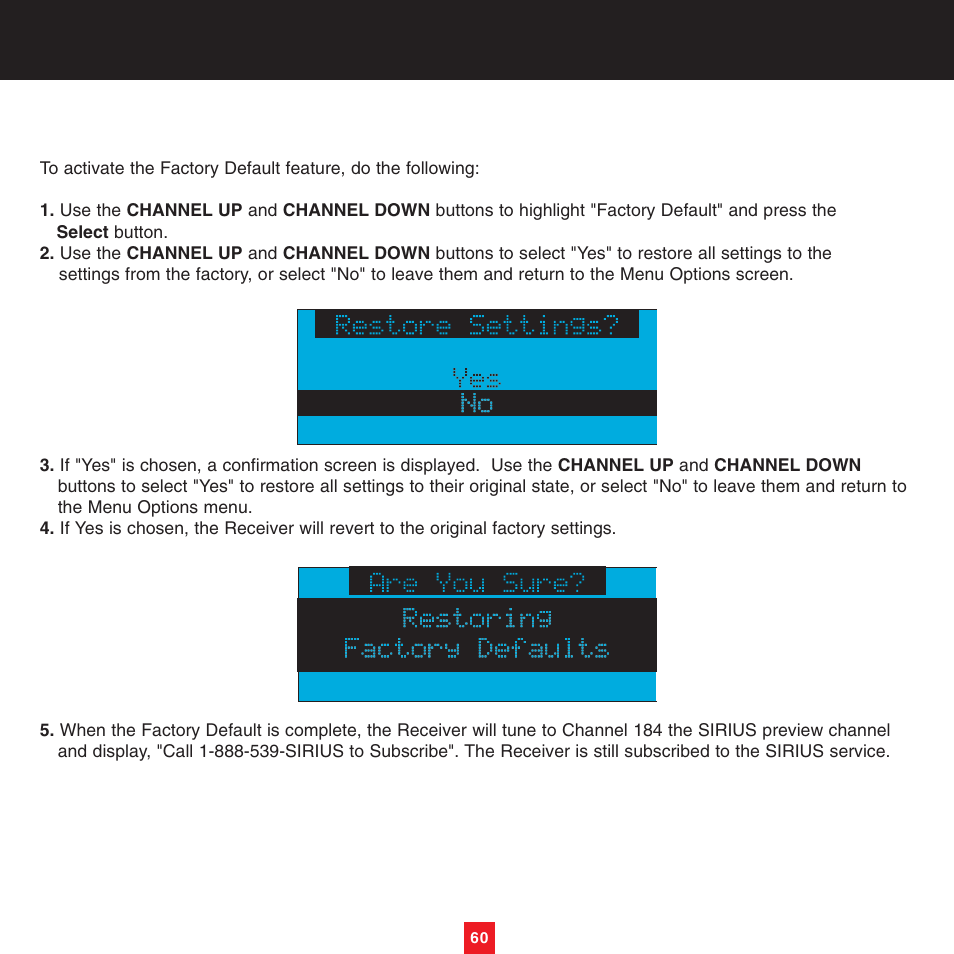 Sirius Satellite Radio XTR8CK User Manual | Page 64 / 68