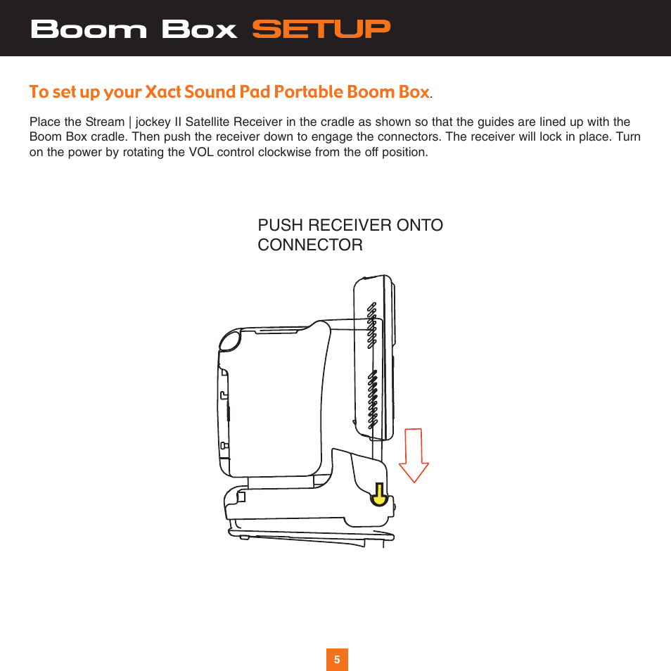 Boom box setup | Sirius Satellite Radio XS034 User Manual | Page 10 / 20