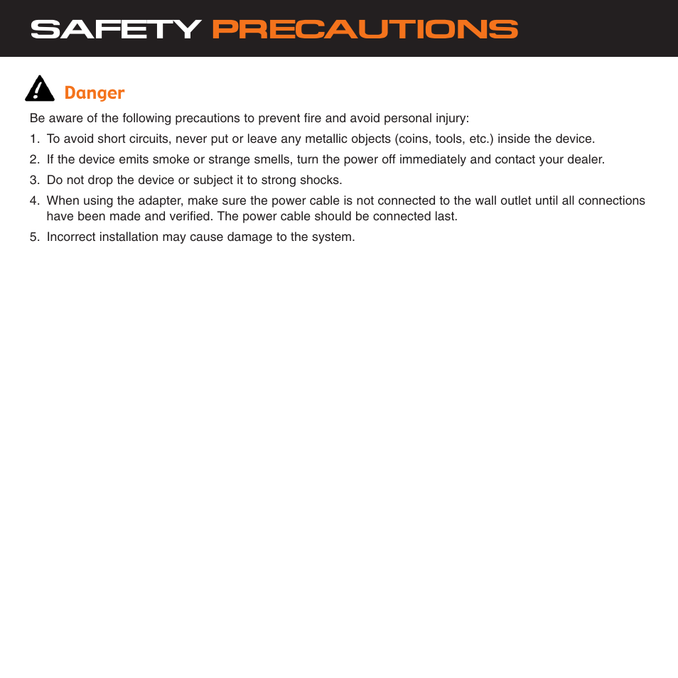 Safety precautions | Sirius Satellite Radio XS034 User Manual | Page 5 / 20