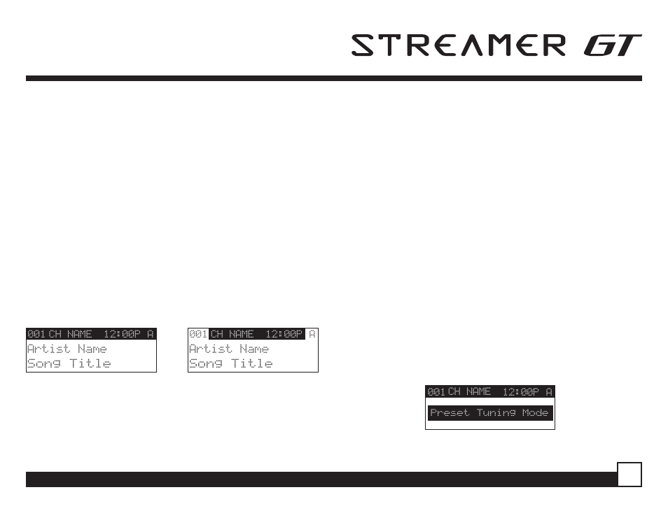 Searching for a channel preset (p.tune mode), Preset tune list mode | Sirius Satellite Radio SIR-SL1 User Manual | Page 17 / 36
