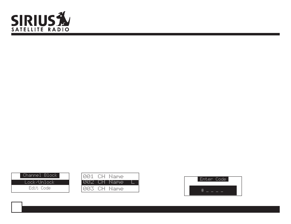 Channel block | Sirius Satellite Radio SIR-SL1 User Manual | Page 26 / 36
