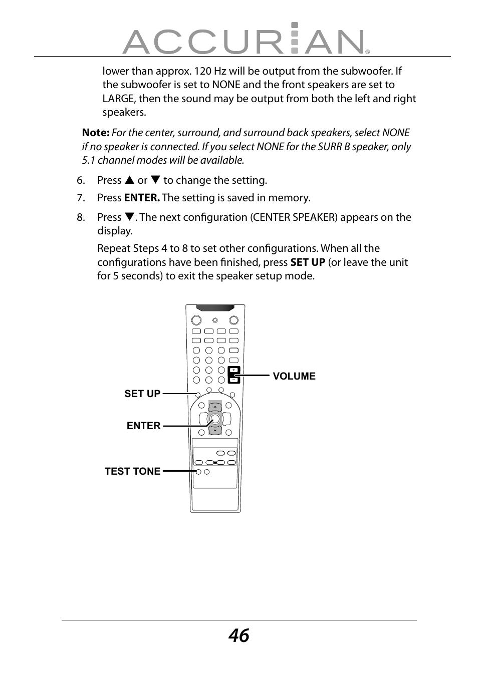 Sirius Satellite Radio ACCURIAN 6.1ch Sirius-Ready A/V Surround Receiver User Manual | Page 46 / 60