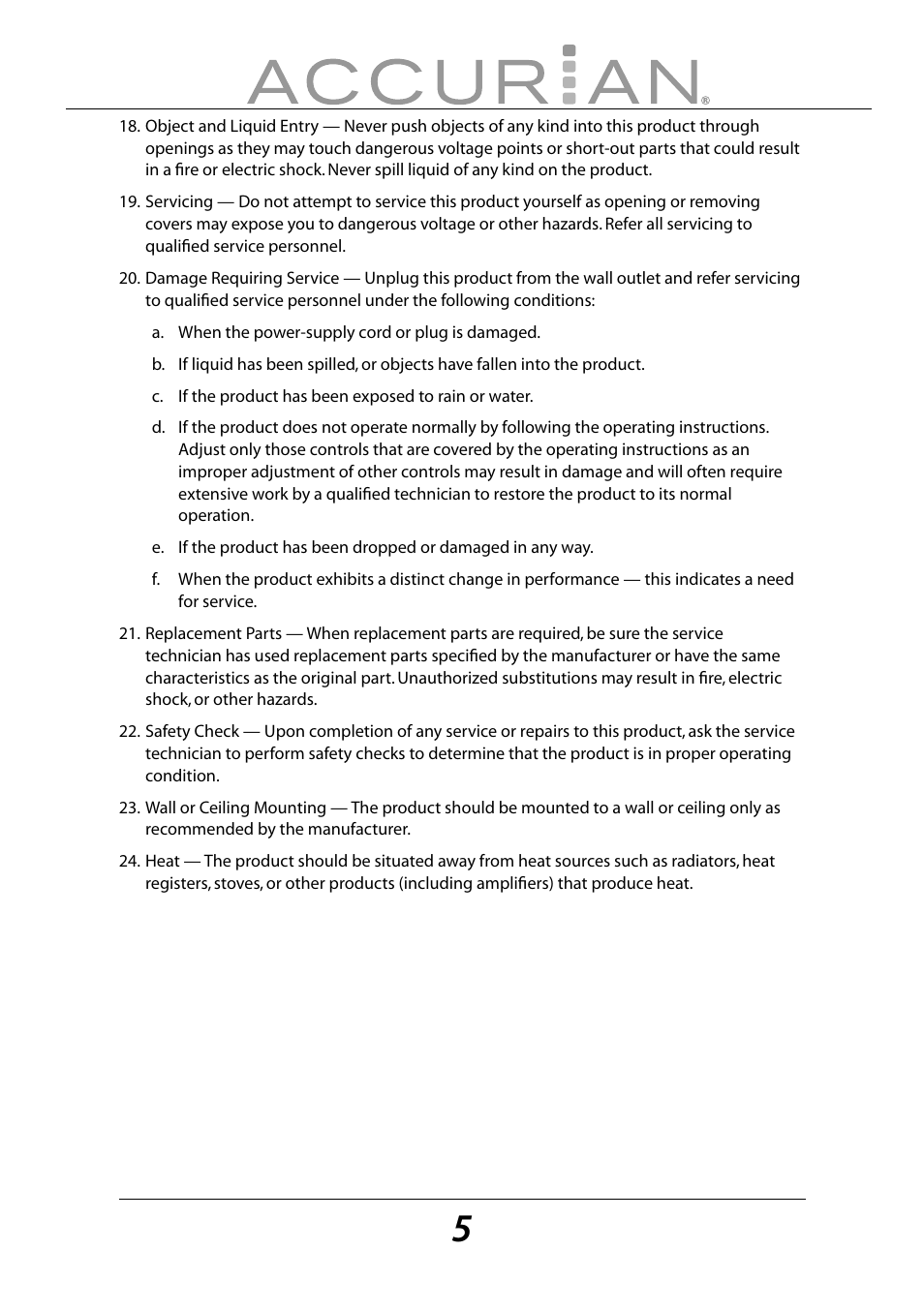 Sirius Satellite Radio ACCURIAN 6.1ch Sirius-Ready A/V Surround Receiver User Manual | Page 5 / 60