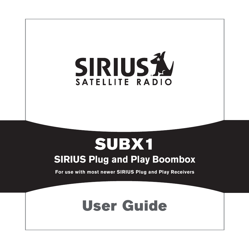 Sirius Satellite Radio SUBX1 User Manual | 20 pages