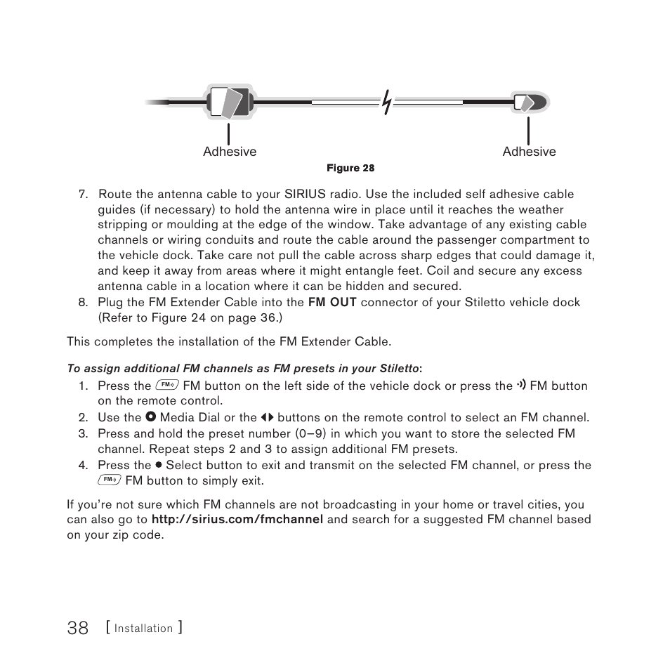 Sirius Satellite Radio Stiletto Vechicle Kit Satellite Radio User Manual | Page 38 / 52