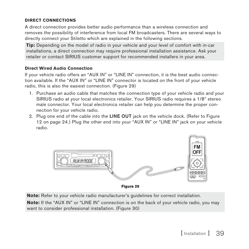 Sirius Satellite Radio Stiletto Vechicle Kit Satellite Radio User Manual | Page 39 / 52