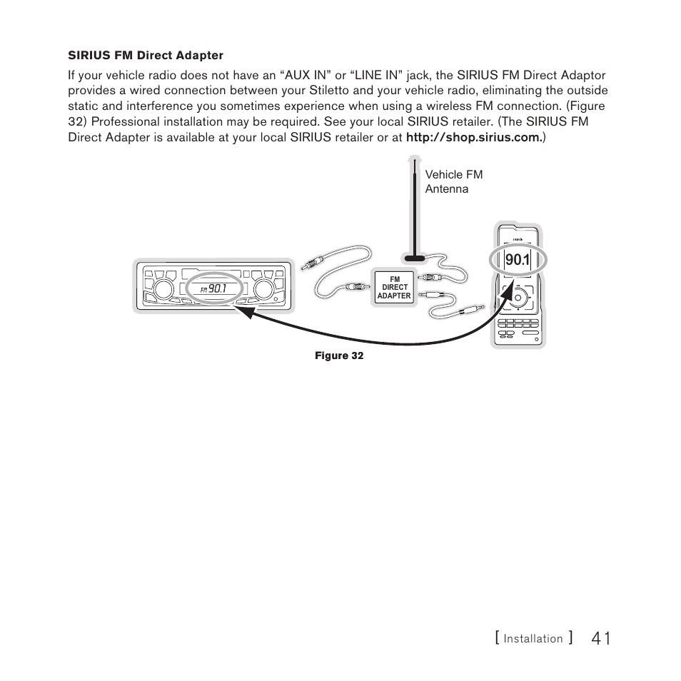 Sirius Satellite Radio Stiletto Vechicle Kit Satellite Radio User Manual | Page 41 / 52