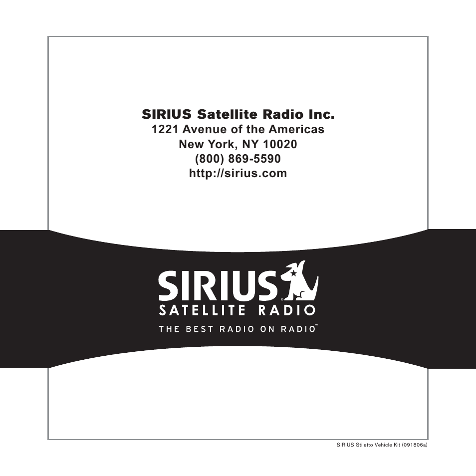 Sirius satellite radio inc | Sirius Satellite Radio Stiletto Vechicle Kit Satellite Radio User Manual | Page 52 / 52