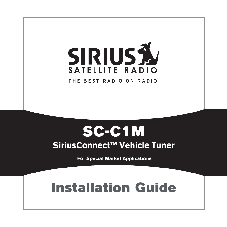 Sirius Satellite Radio SC-C1M User Manual | 20 pages