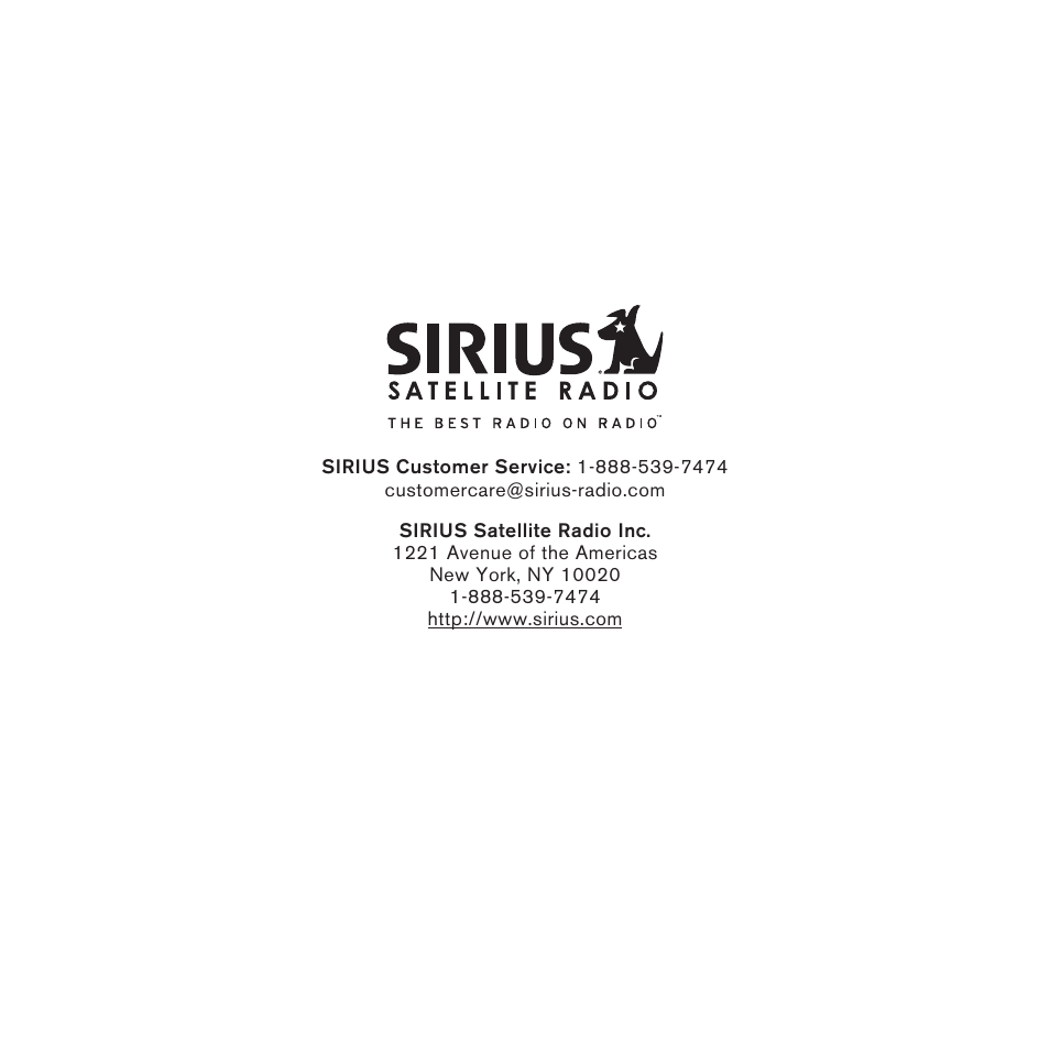 Sirius Satellite Radio SC-C1M User Manual | Page 18 / 20