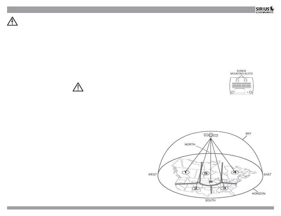 Warning, Caution, Installation | Sirius Satellite Radio SIRIUS CONNECT 3SIR-ALP10T User Manual | Page 3 / 7