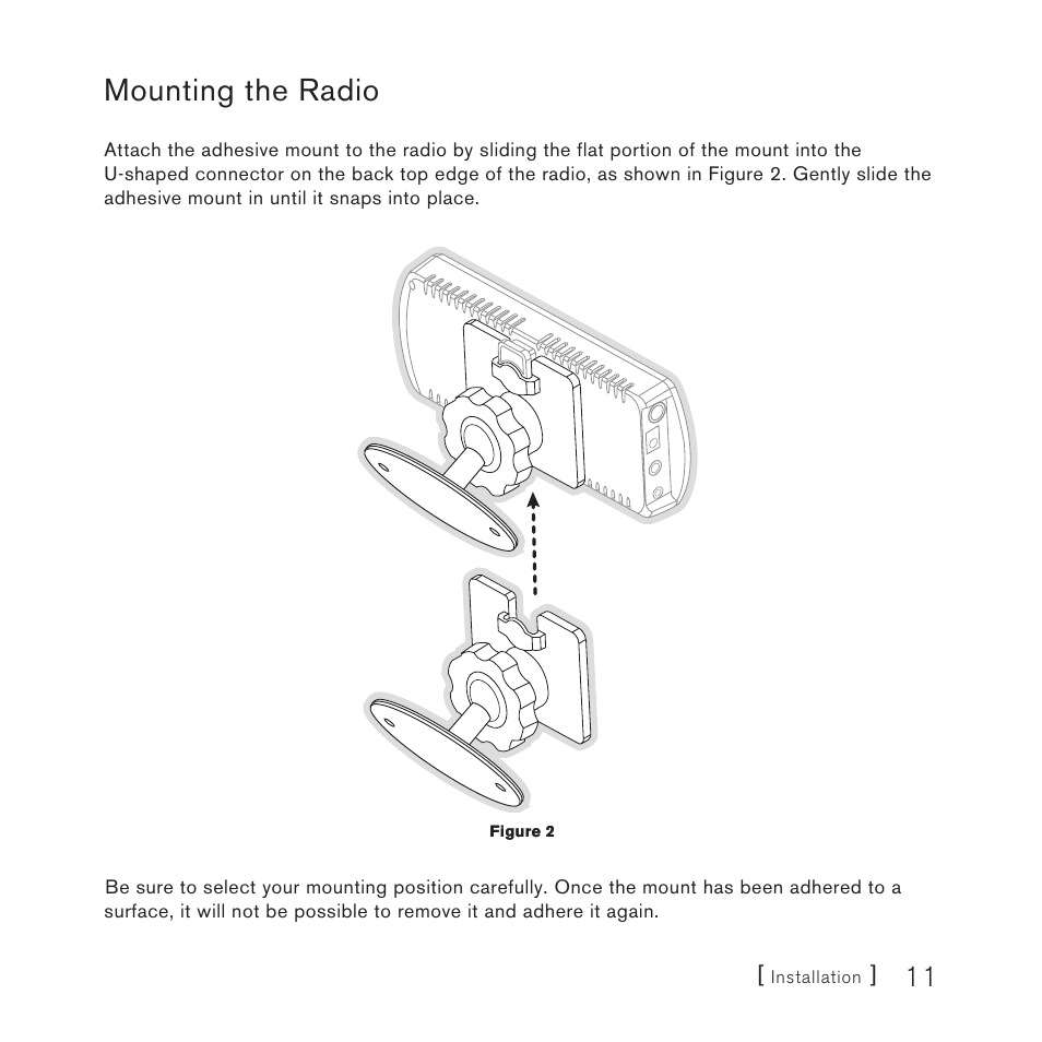 Mounting the radio | Sirius Satellite Radio Plug-n-Play User Manual | Page 13 / 60