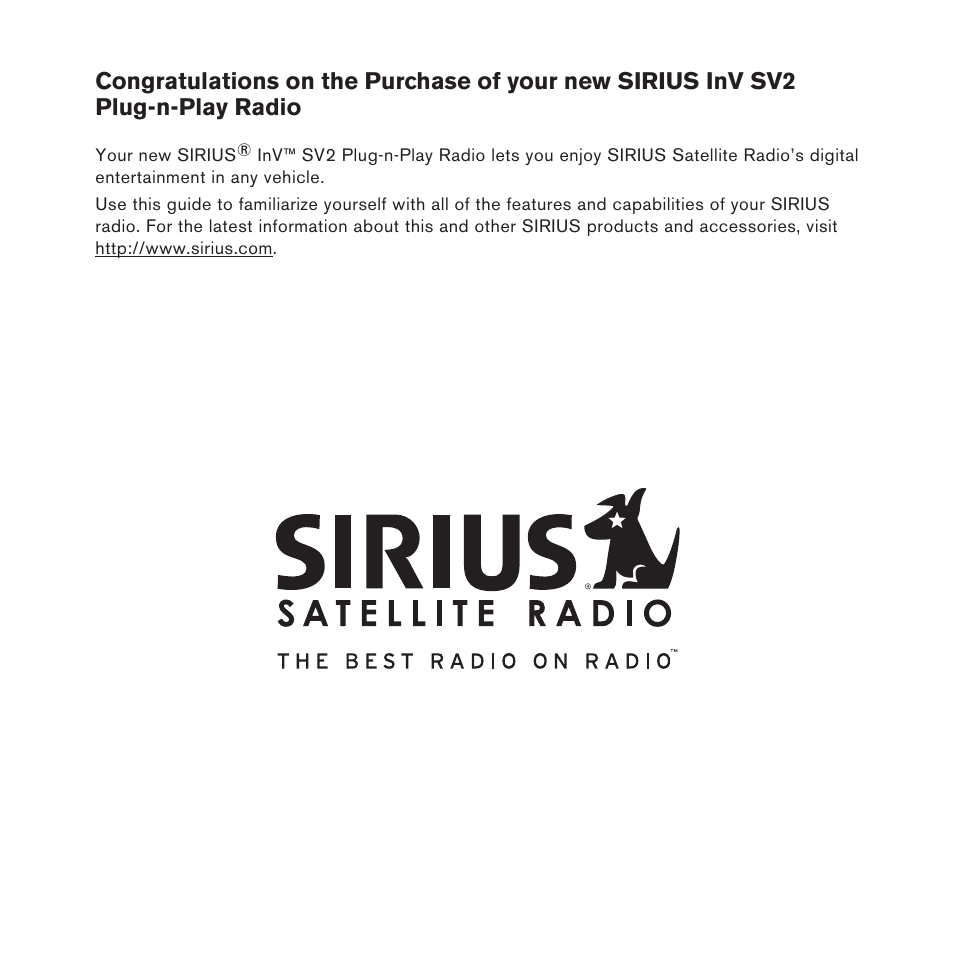 Sirius Satellite Radio Plug-n-Play User Manual | Page 3 / 60