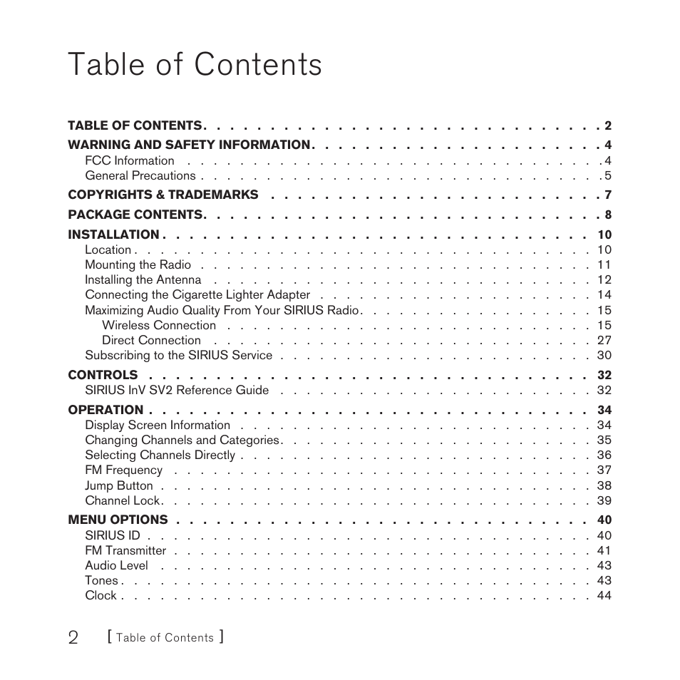 Sirius Satellite Radio Plug-n-Play User Manual | Page 4 / 60