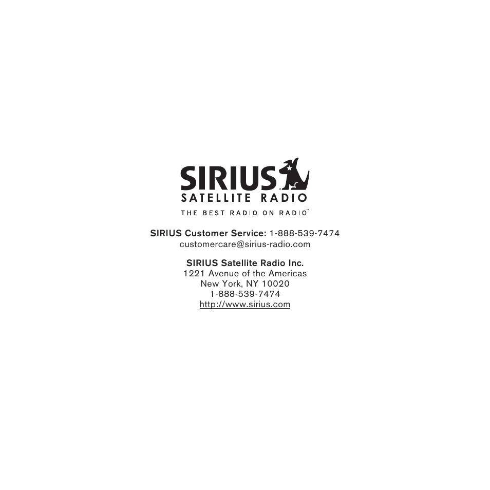Sirius Satellite Radio Plug-n-Play User Manual | Page 59 / 60