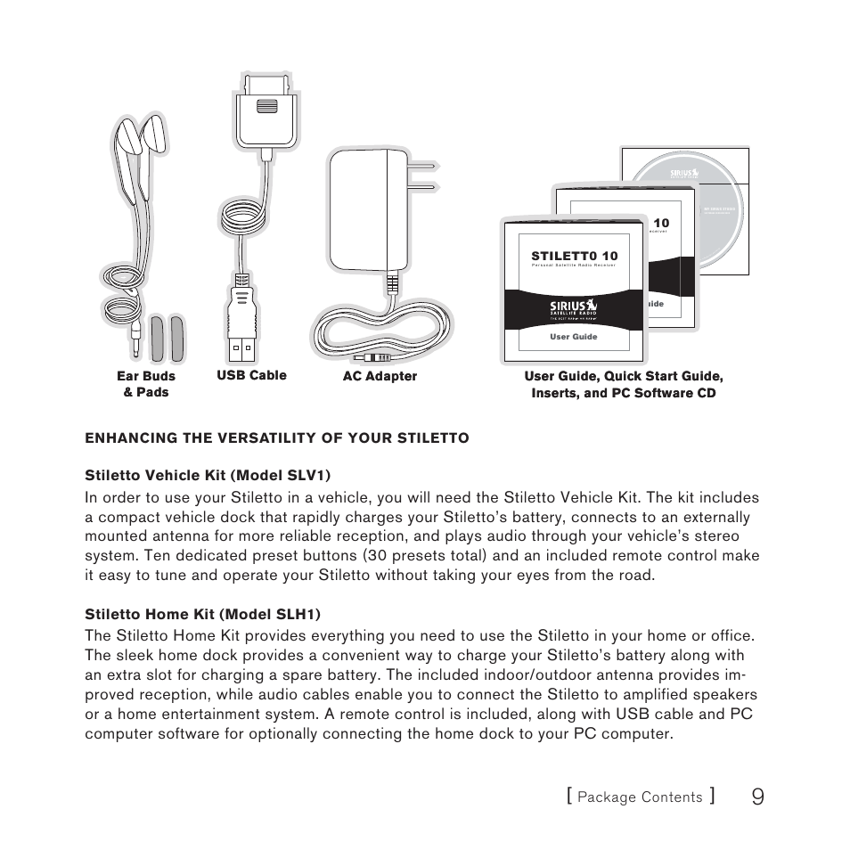 Sirius Satellite Radio STILETTO 10 100306B User Manual | Page 11 / 80