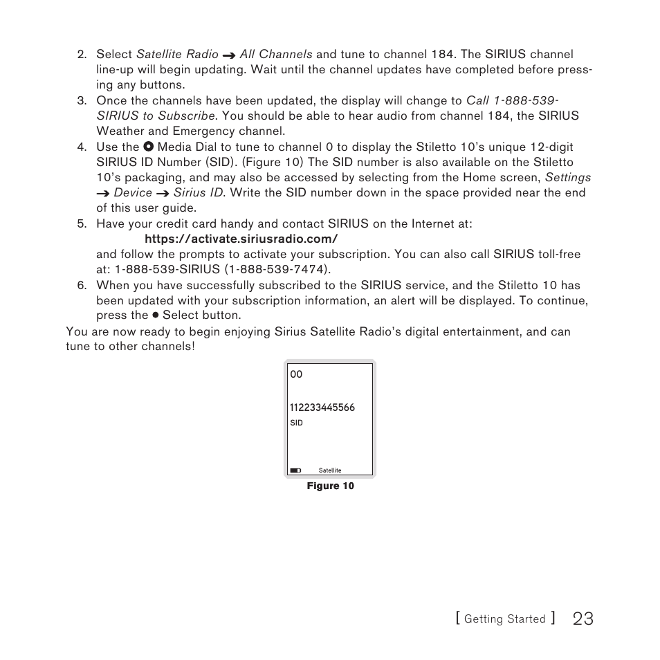 Sirius Satellite Radio STILETTO 10 100306B User Manual | Page 25 / 80