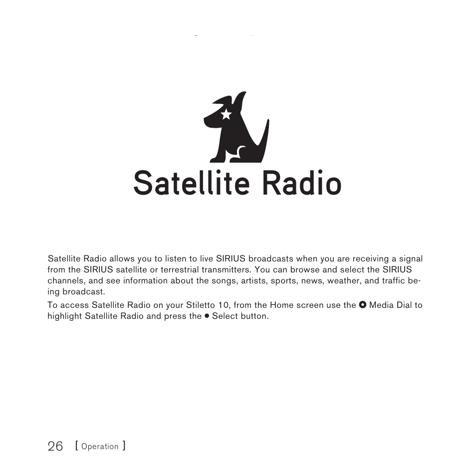 Satellite radio | Sirius Satellite Radio STILETTO 10 100306B User Manual | Page 28 / 80