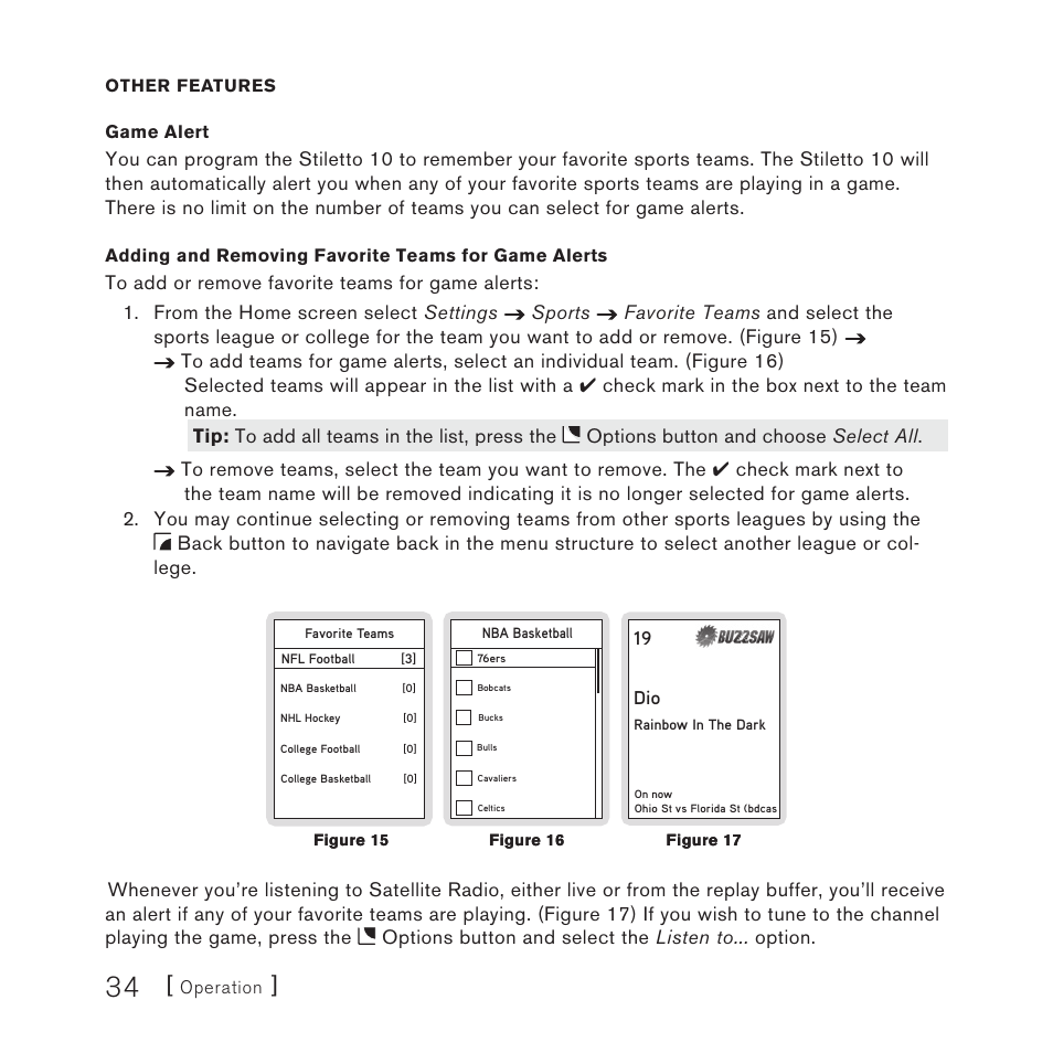 Sirius Satellite Radio STILETTO 10 100306B User Manual | Page 36 / 80