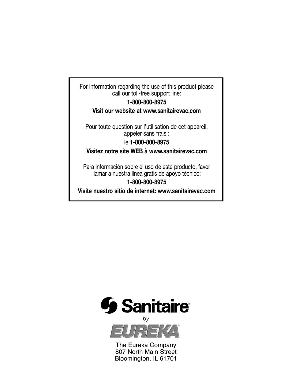 Sanitaire SC6600 User Manual | Page 20 / 20