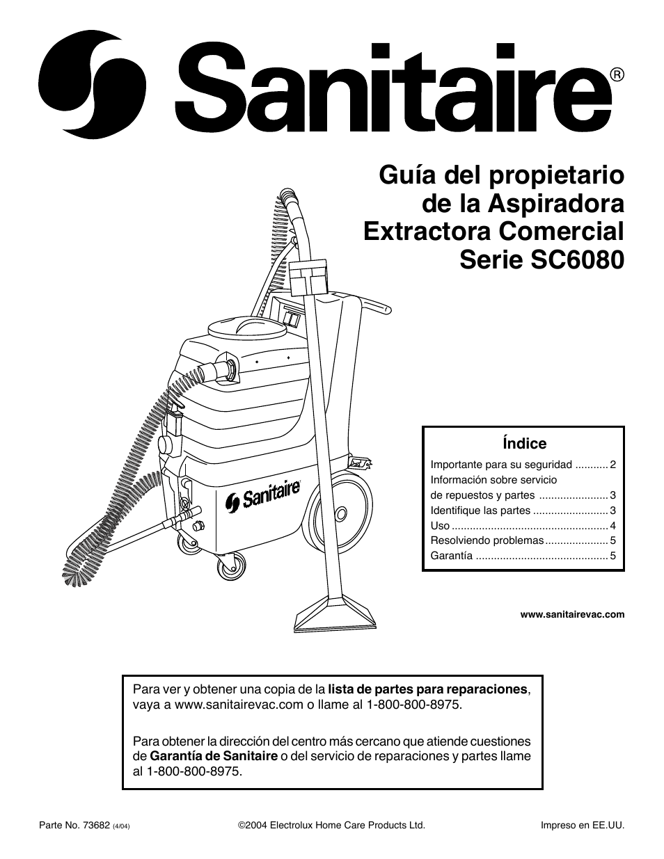 Sanitaire SC6080 User Manual | Page 6 / 16