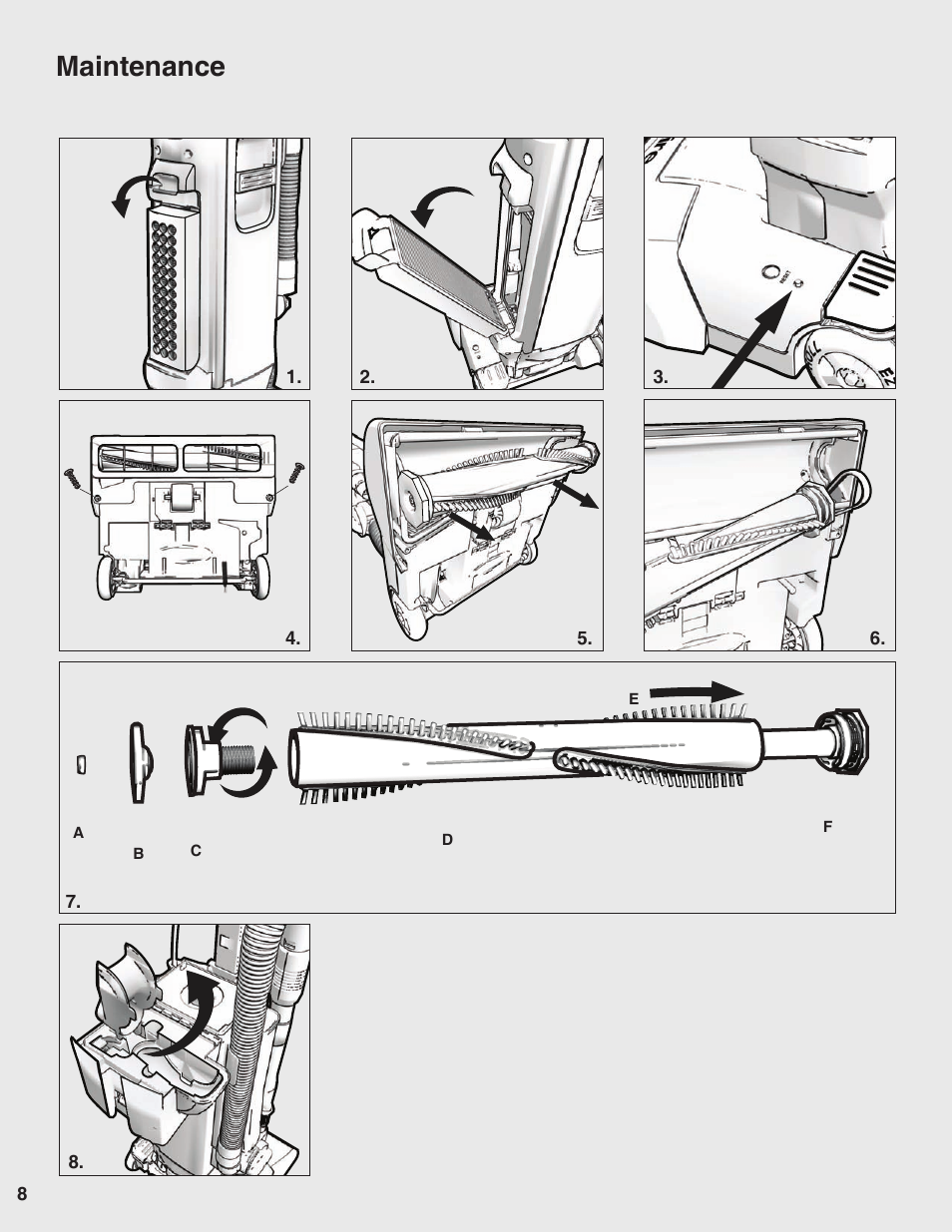 Maintenance | Sanitaire 9100 Series User Manual | Page 8 / 12