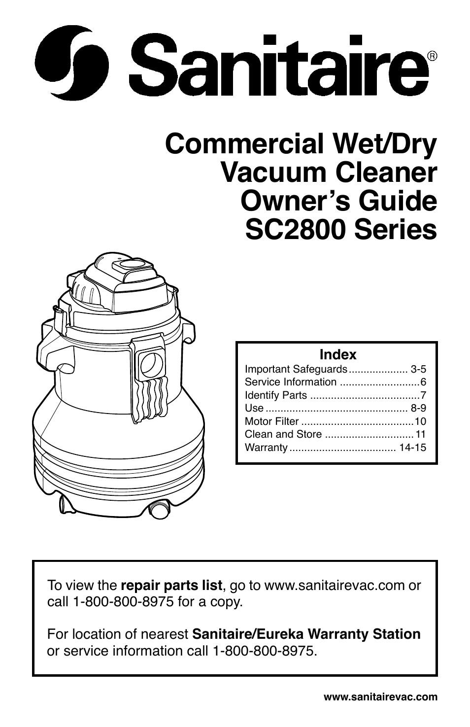 Sanitaire SC2800 User Manual | 16 pages