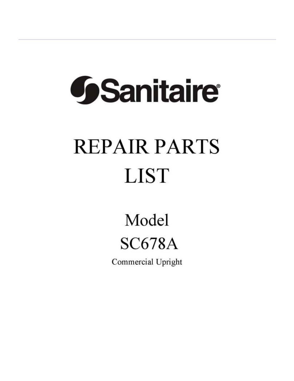 Sanitaire SC678A User Manual | 11 pages