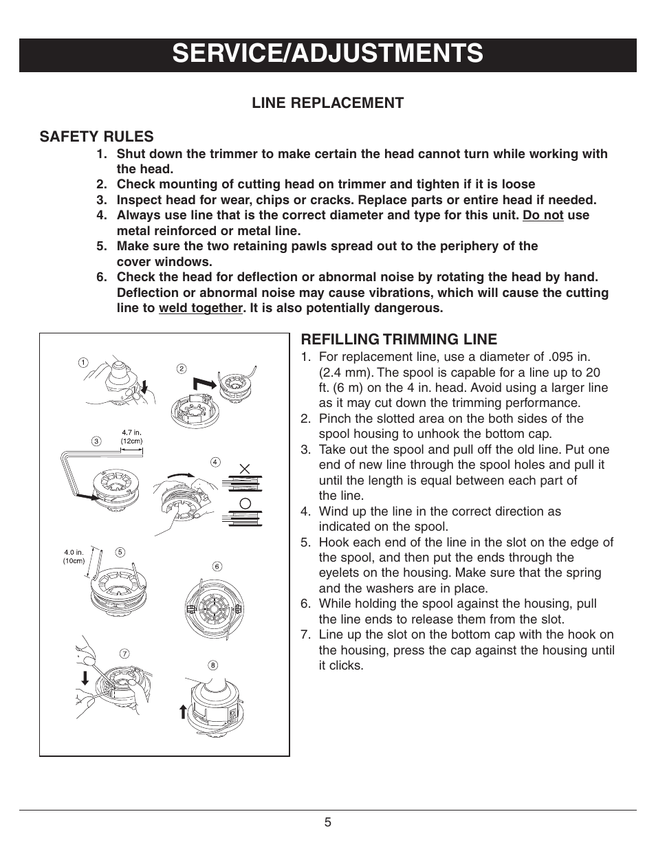 Service/adjustments | Sarlo CS-16 User Manual | Page 7 / 12