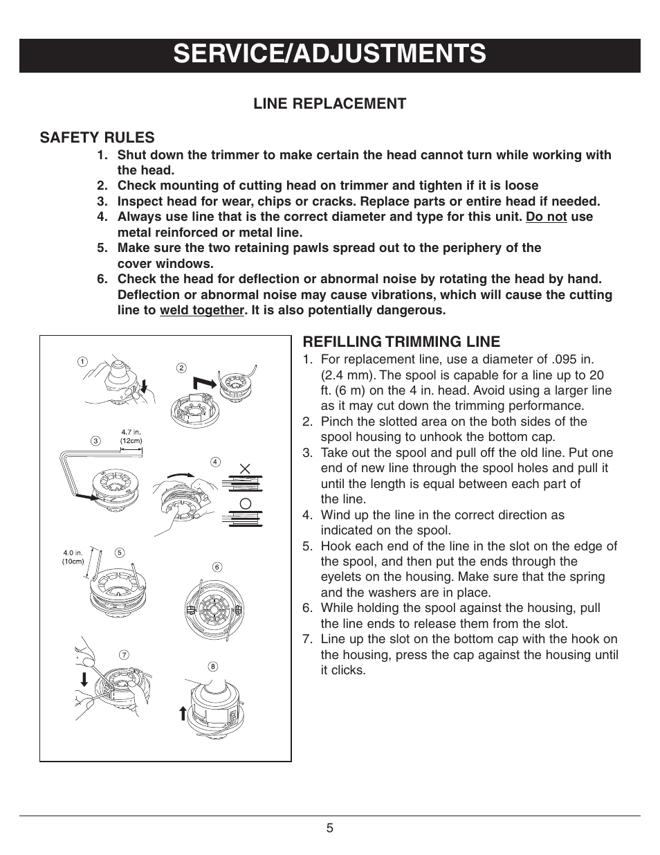 Service/adjustments | Sarlo SS-18 User Manual | Page 7 / 12