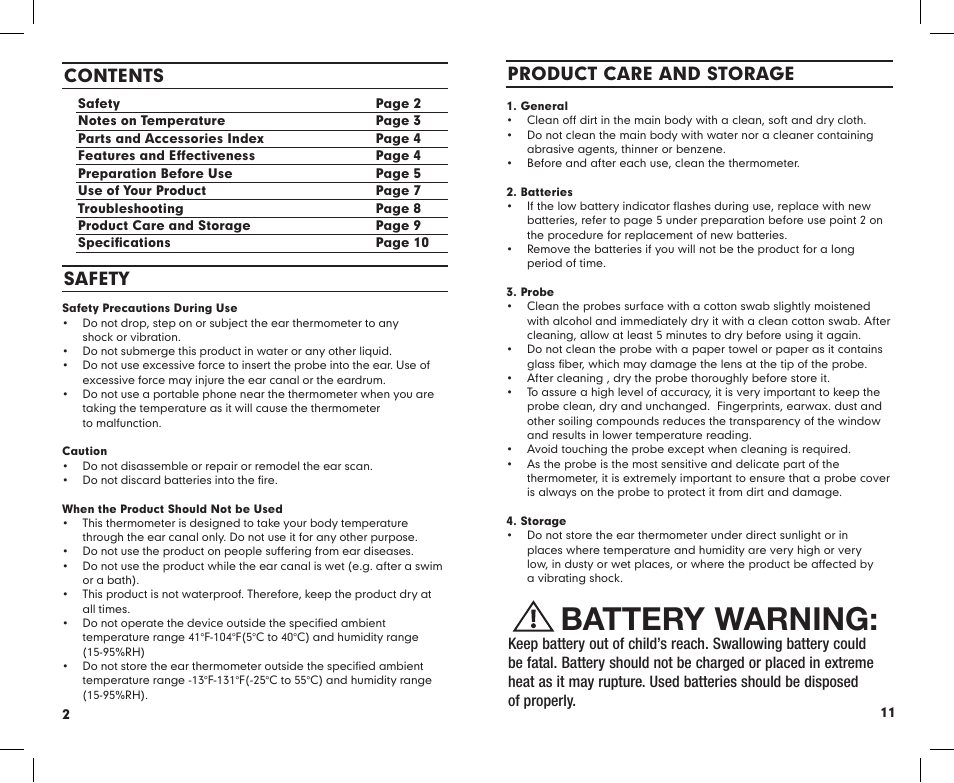 Summer Infant 03170 User Manual | Page 2 / 12
