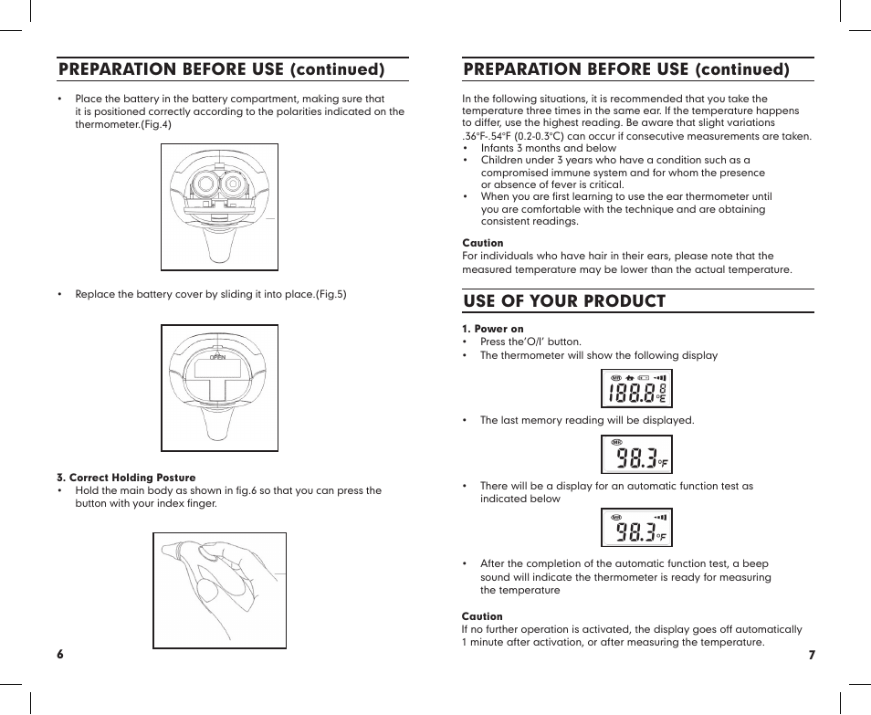 Preparation before use (continued), Use of your product | Summer Infant 03170 User Manual | Page 7 / 12