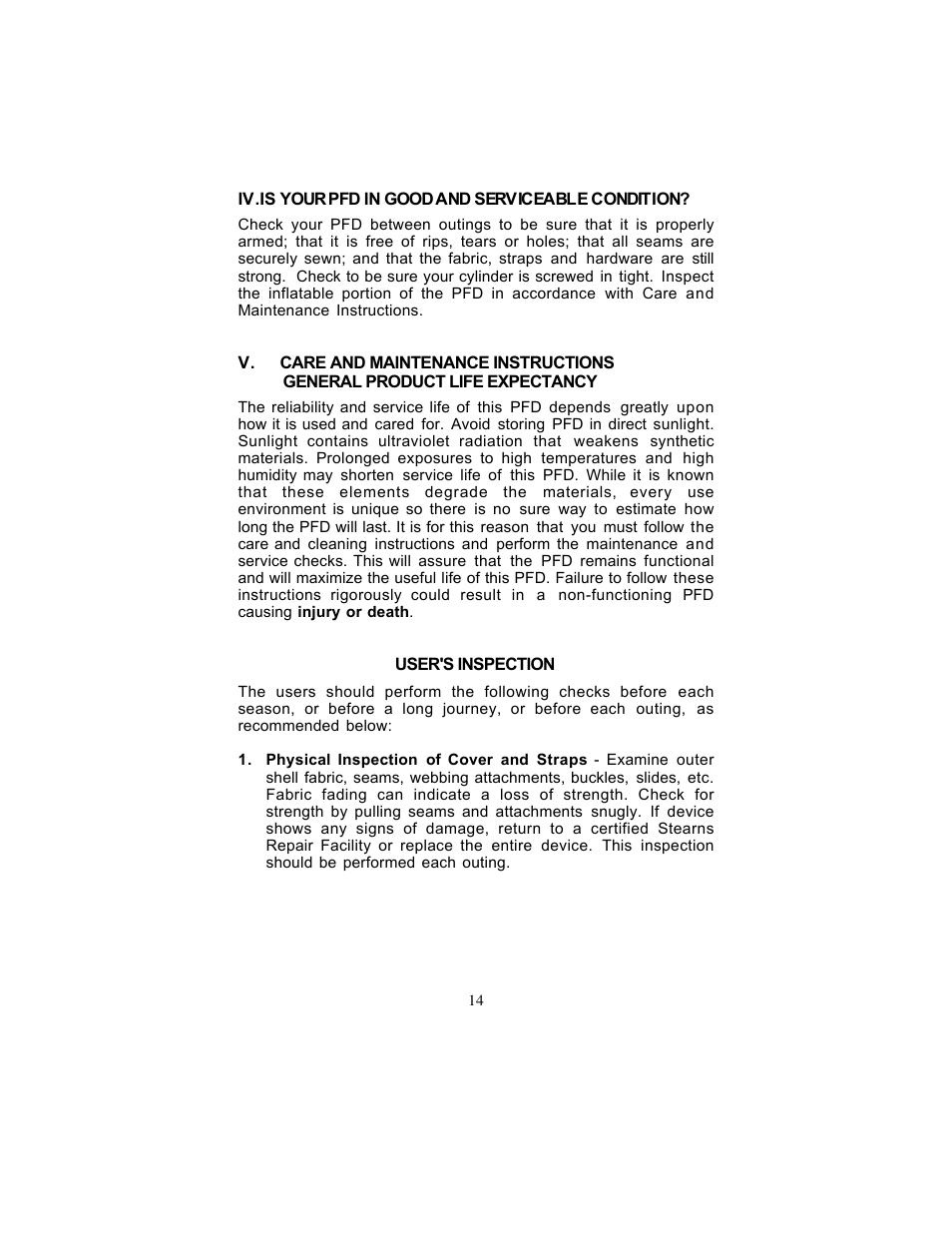 Stearns Recreational 4430 User Manual | Page 14 / 23