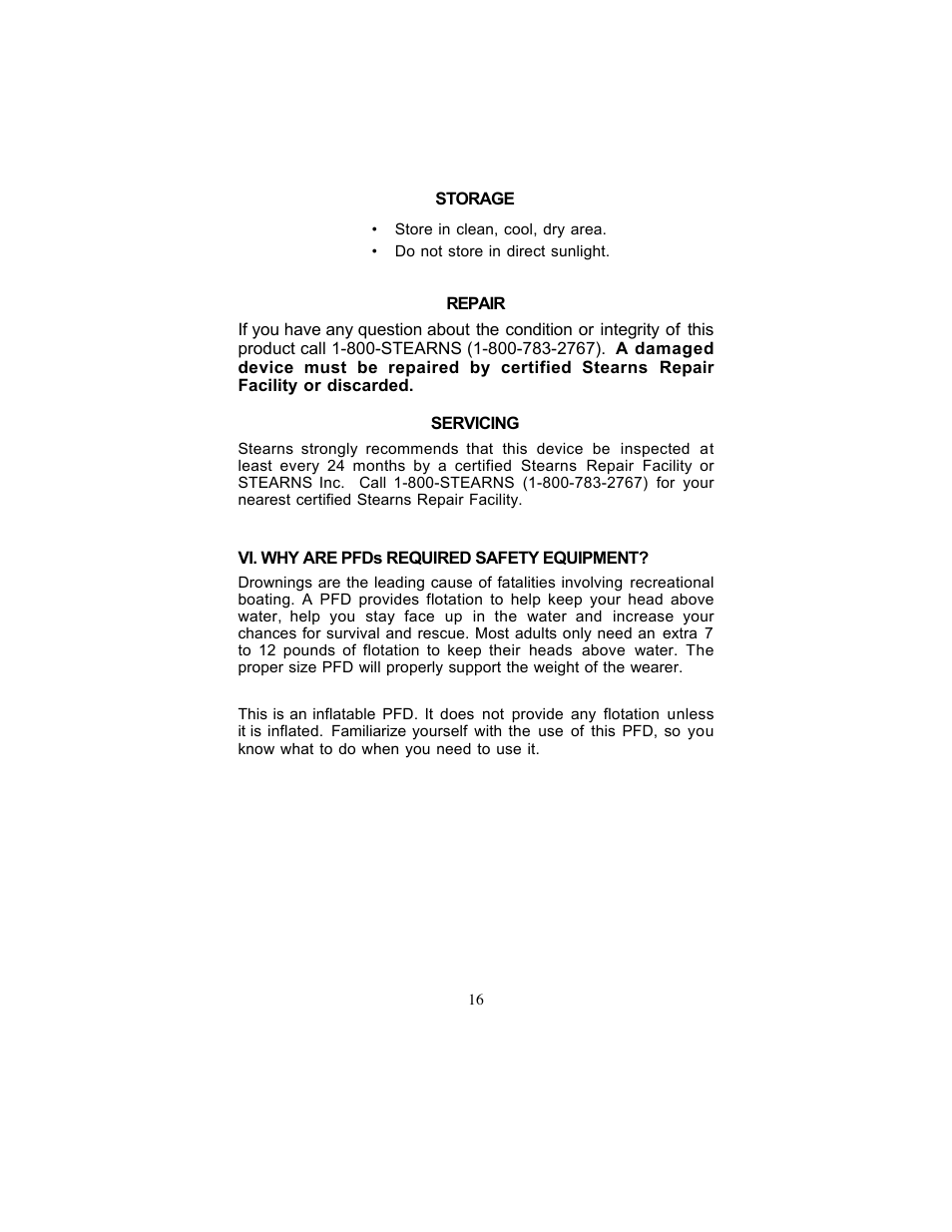 Stearns Recreational 4430 User Manual | Page 16 / 23