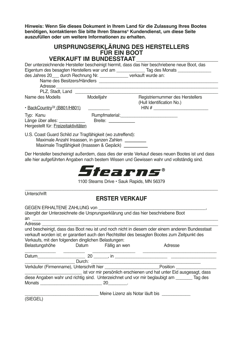 Erster verkauf | Stearns Recreational Back Country B801 Green Red User Manual | Page 55 / 74