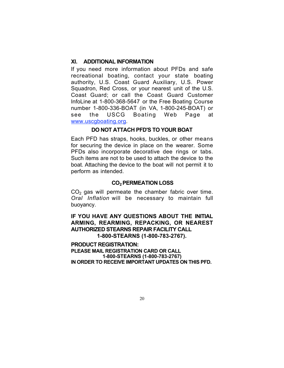 Stearns Recreational 1341 User Manual | Page 20 / 22