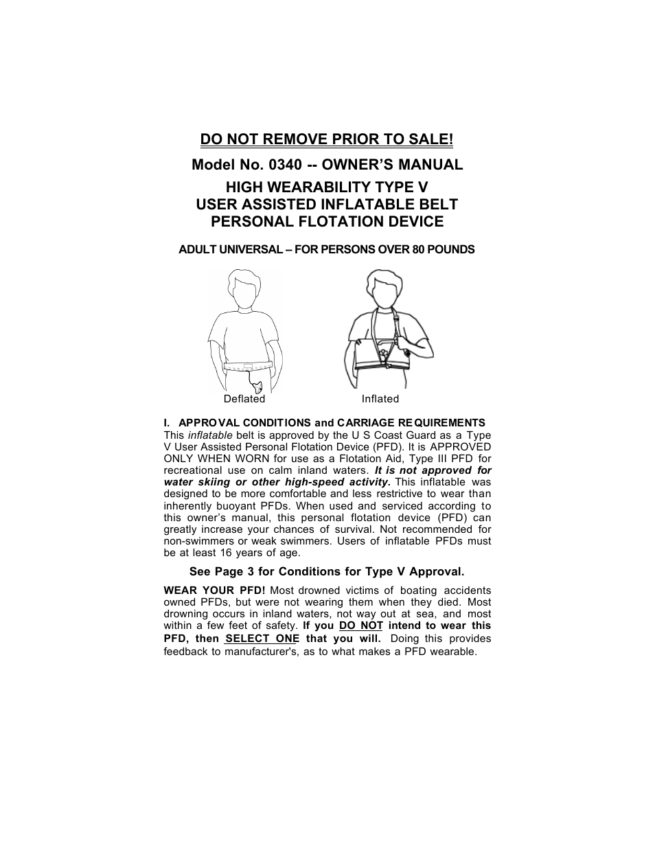 Stearns Recreational 0340 User Manual | 22 pages